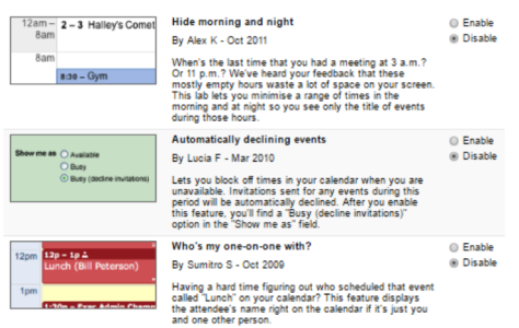 google calendar features